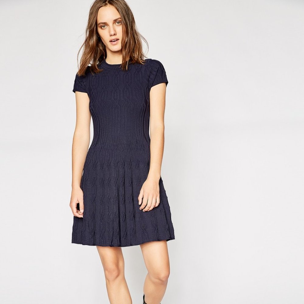 The Kooples Jacquard Knit Dress In BLACK